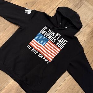 Black USA America Patriotic Flag Men's Sweater